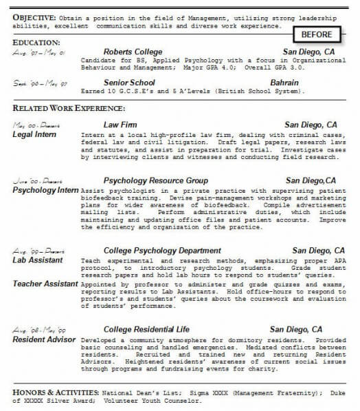 student resume objective. Student resume before