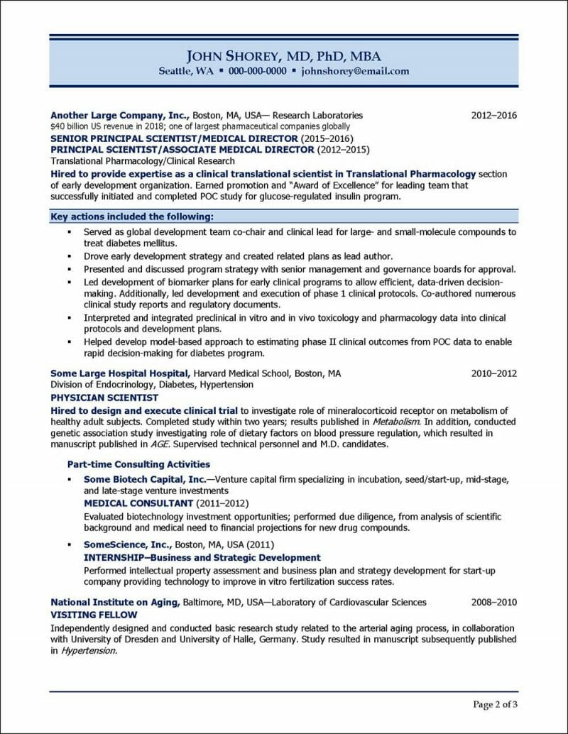 biotechnology resume format