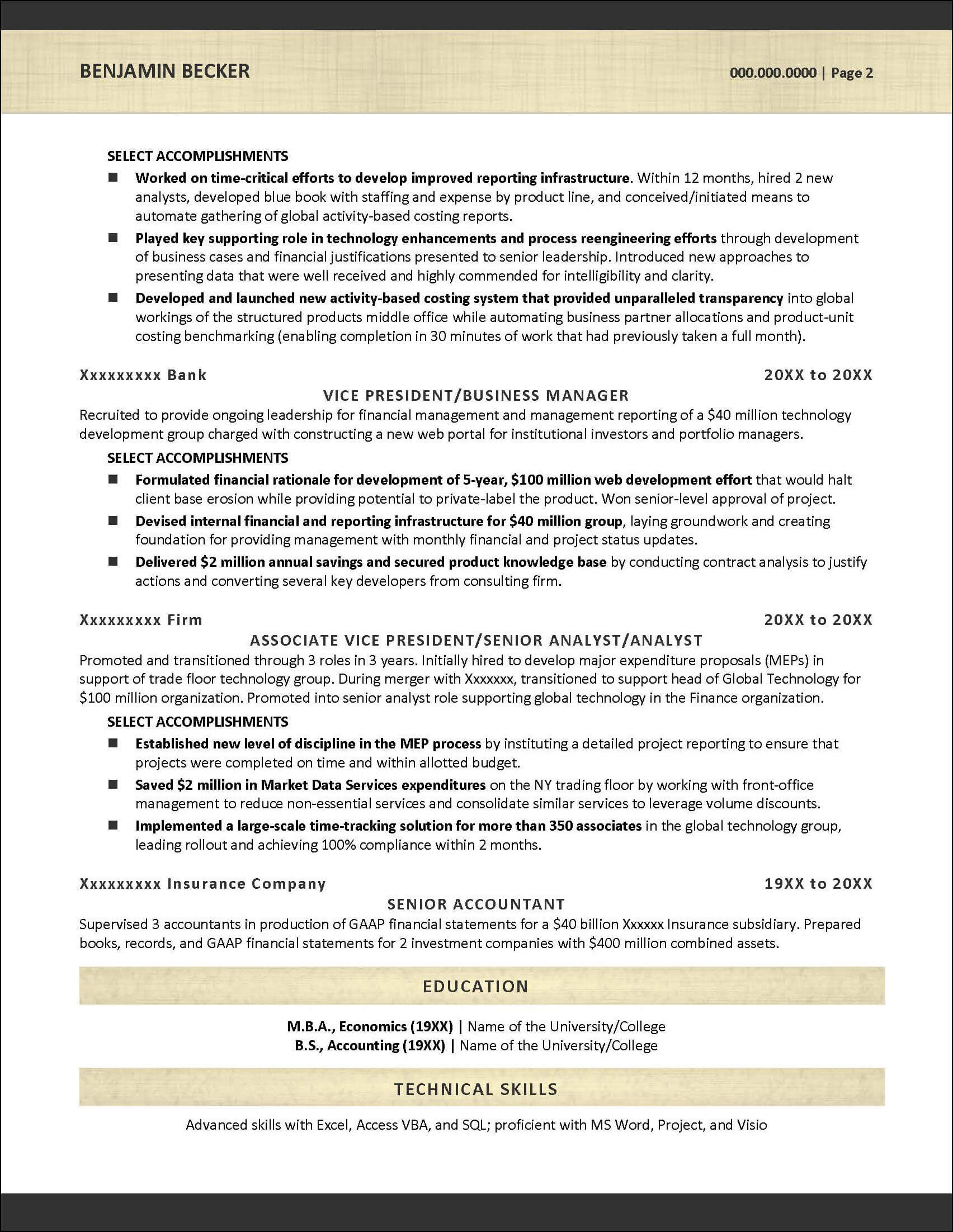 Example Business Analyst Resume P2
