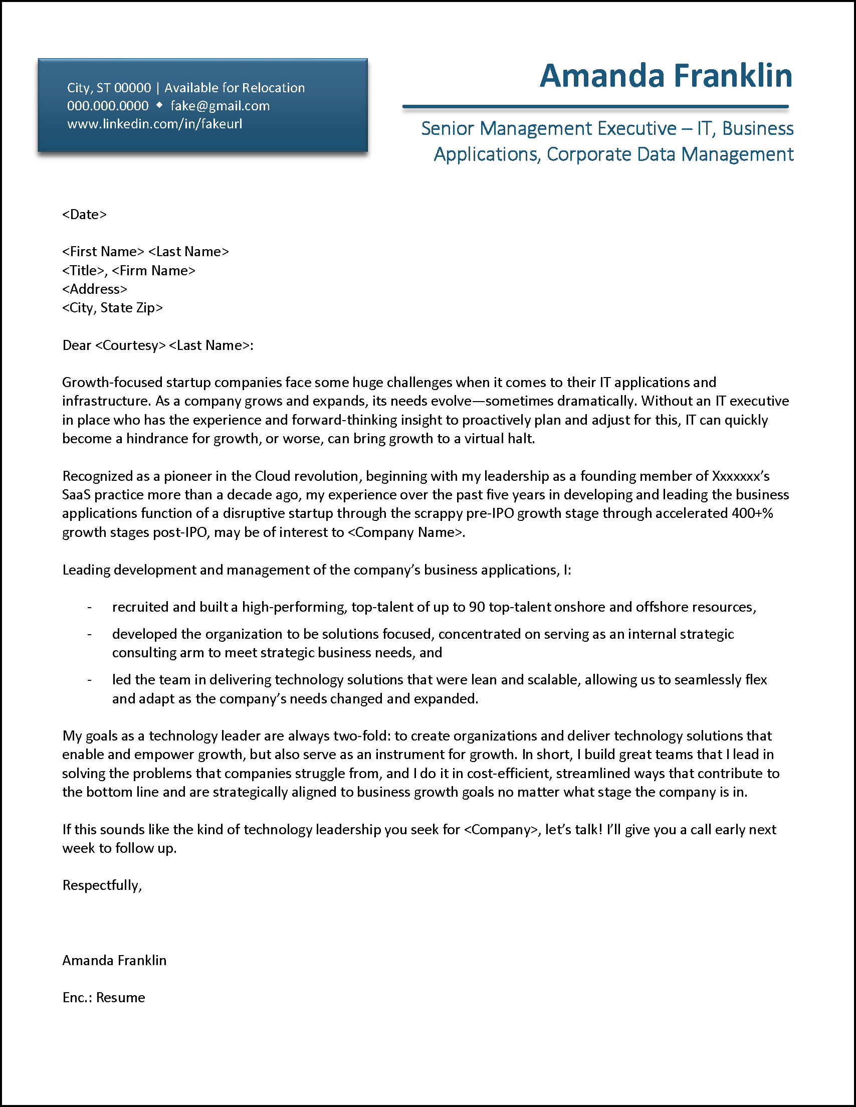 Cold Contact Cover Letter