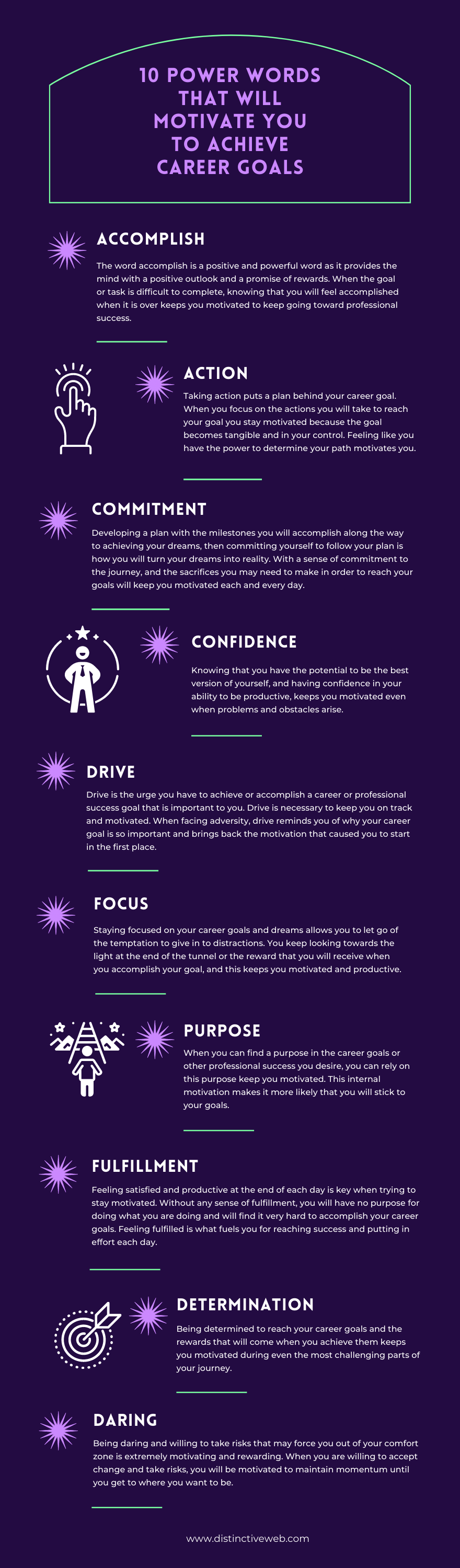 10 Power Word for Professional Success Infographic