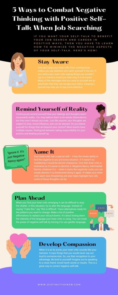 Combat Negative Self Talk When Job Searching Infographic