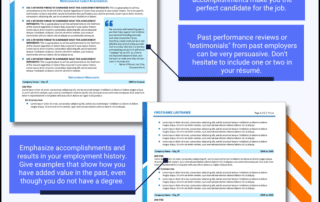 How to write a resume with no degree infographic