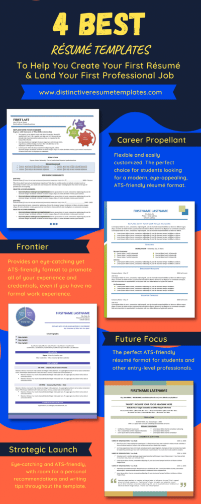 4 Best Resume Templates To Help You Create Your First Resume & Land Your First Professional Job
