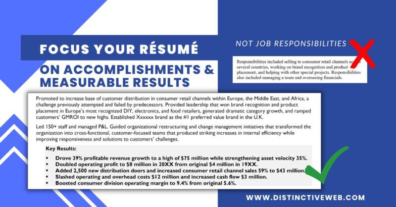Focus Your Resume On Accomplishments & Measurable Results