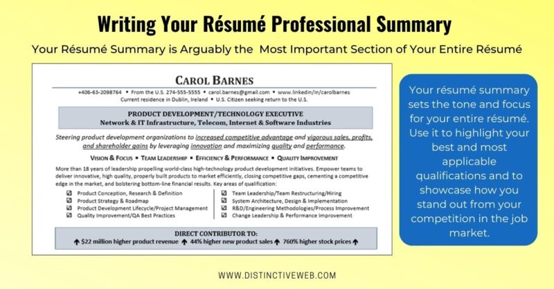 Writing Your Resume Professional Summary