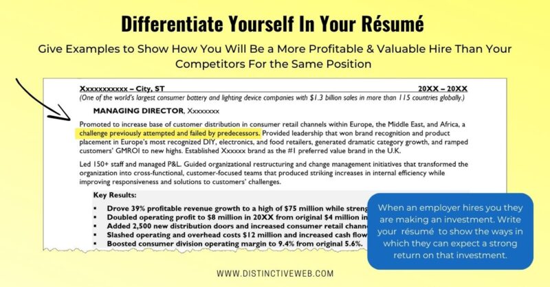 Differentiate Yourself In Your Resume