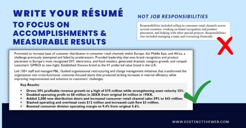 Write Your Resume To Focus On Accomplishments & Measurable Results