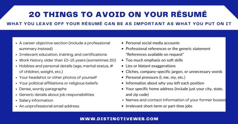 20 Things To Avoid On Your Resume