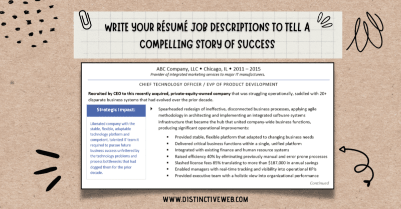 Write Your Resume Job Descriptions To Tell A Compelling Story Of Success