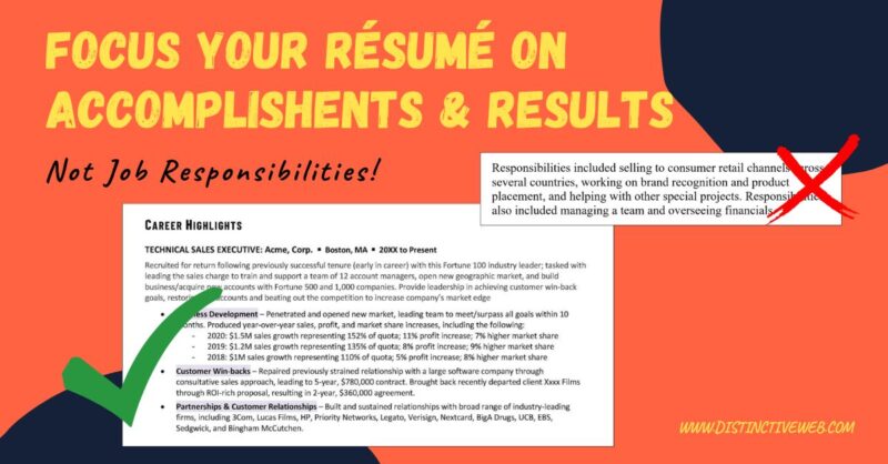 Focus Your Resume On Accomplishments & Results