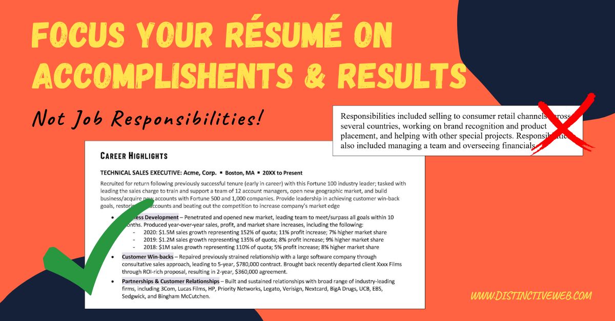 Avoid Focusing Resume on Job Responsibilities