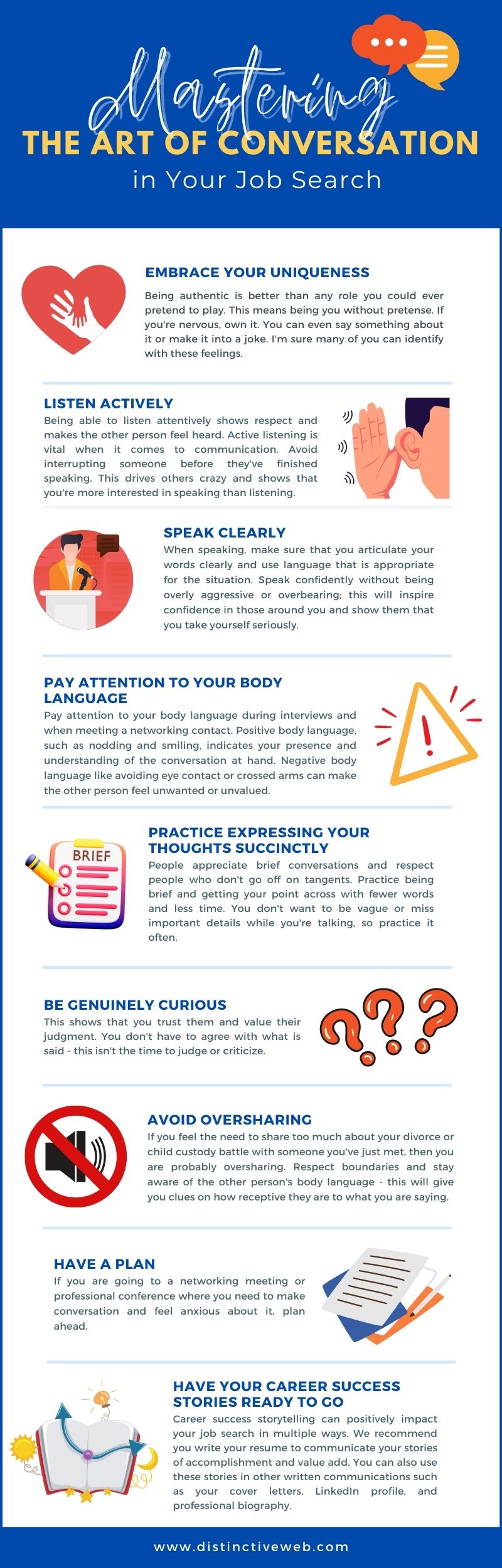 Mastering the Art of Conversation in Your Job Search Infographics