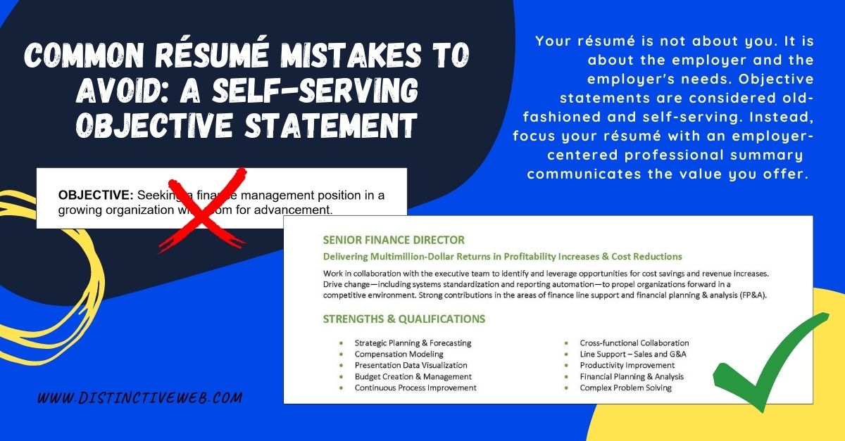 Objective Statements are Common Resume Mistakes