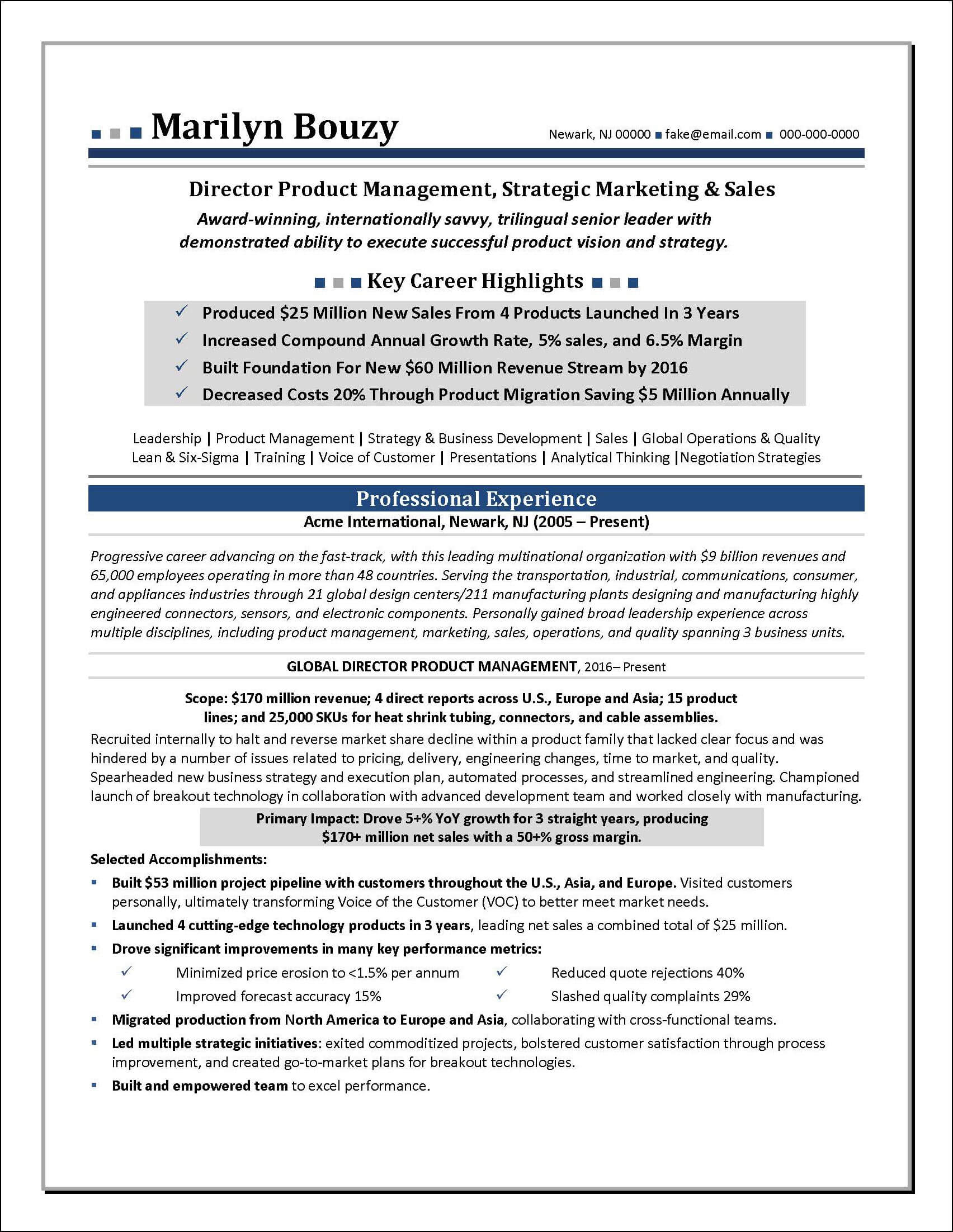Product Manager Resume Page 1