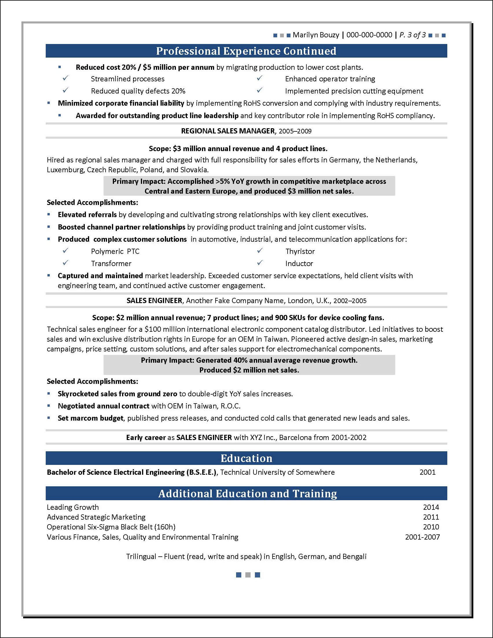 Product Manager Resume Page 3
